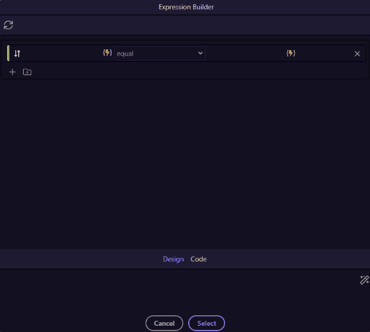 Visual Expression Builder